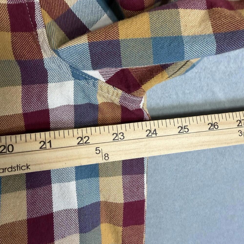 Carbon 2 Cobalt Flannel Shirt Mens Large Plaid Button Up Pocket Heavyweight - Picture 5 of 6